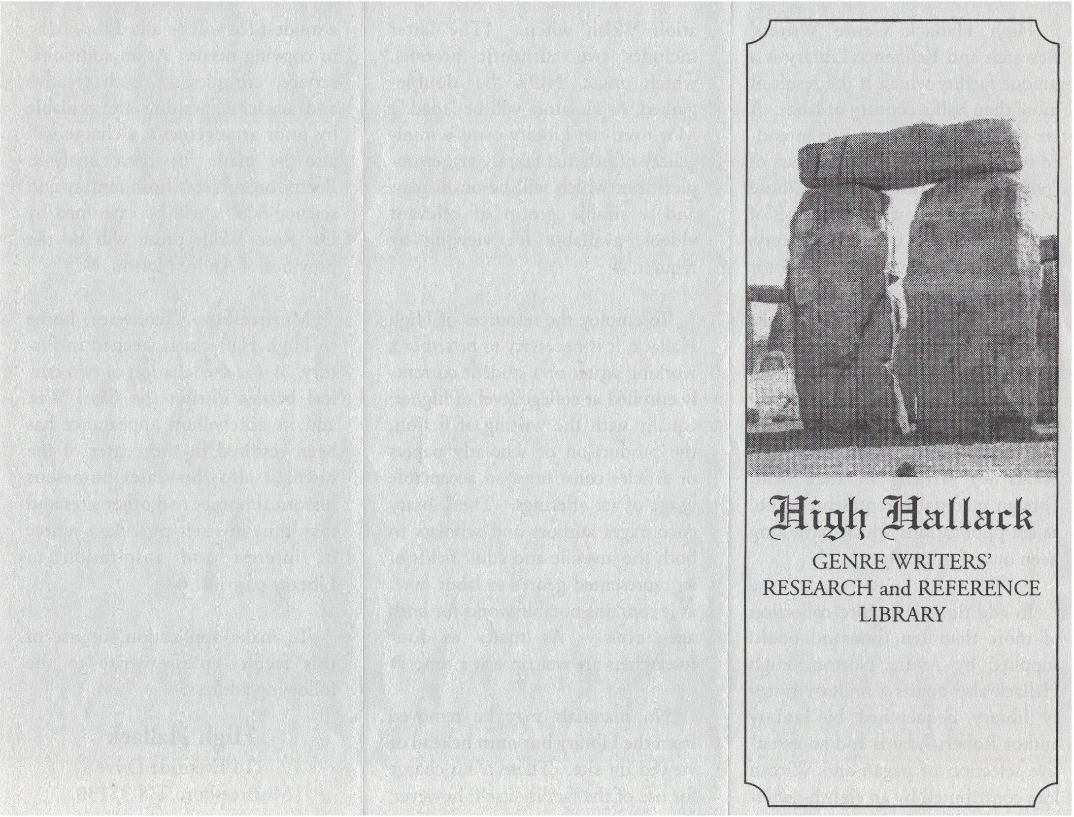 high hallack.promo.flier.front